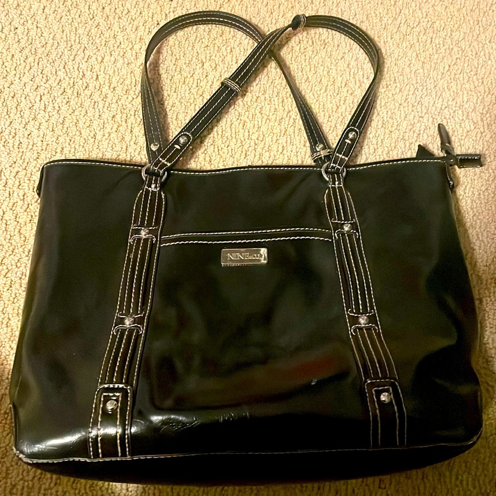 Nine & Co. black faux leather tote bag